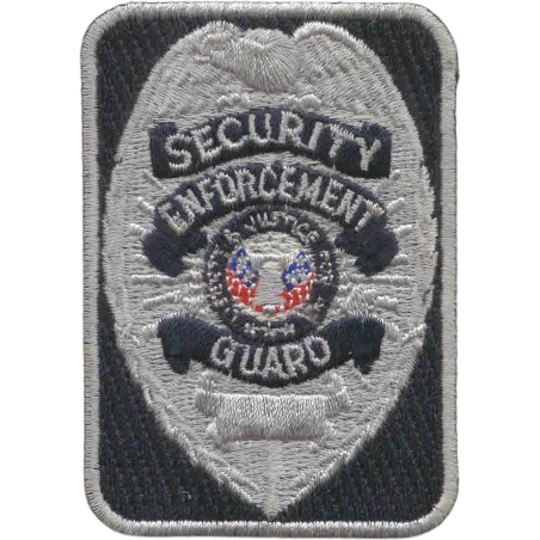 Chest Badge Security Enforcement Guard Rectangle Shield Silver / Navy