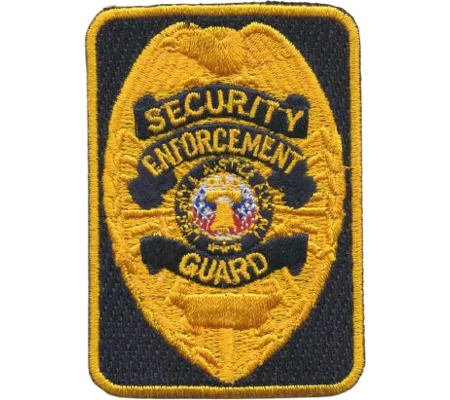 Chest Badge Security Enforcement Guard Rectangle Shield Gold / Navy