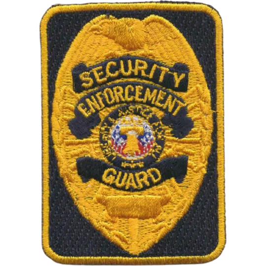 Chest Badge Security Enforcement Guard Rectangle Shield Gold / Navy