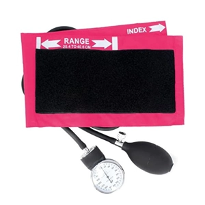 Adult Size Pocket Aneroid Sphygmomanometer BP Cuff Pink