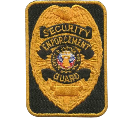 Chest Badge Security Enforcement Guard Rectangle Shield Gold / Black