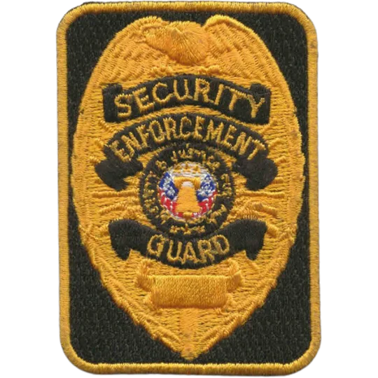 Chest Badge Security Enforcement Guard Rectangle Shield Gold / Black