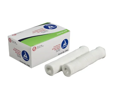 Conforming Bandage Stretch Gauze 6" x 4 Yard Non Sterile 6 Pack