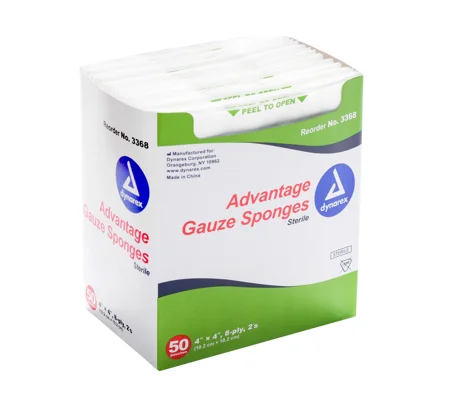 Gauze Sponge Gauze Advantage 8-Ply 4 X 4 Inch Square Sterile