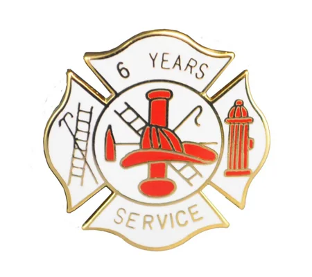 Insignia Tac Pin Fire Maltese Years Service 6