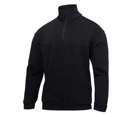 Fire Rescue Job Shirt Soft Collar 1/4 Zip Black