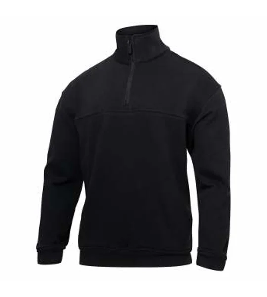 Fire Rescue Job Shirt Soft Collar 1/4 Zip Black