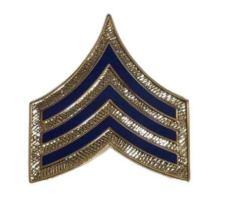 Sergeant Chevron Collar Pins Blue on Gold Officer Police