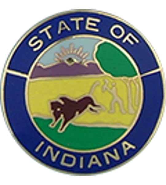Collar Insignia Tac Pin State Seal IN Indiana