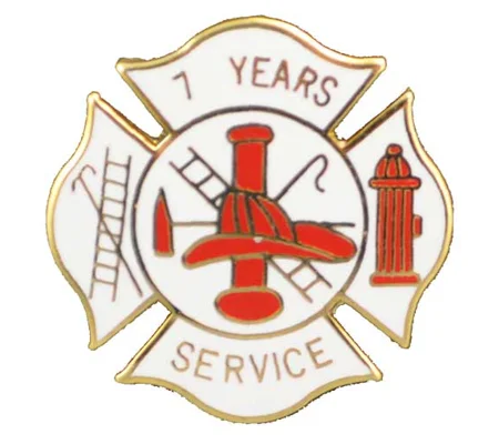 Insignia Tac Pin Fire Maltese Years Service 7