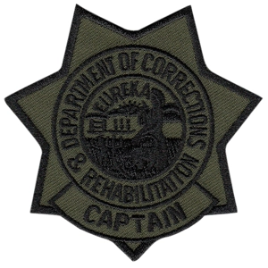 CA California Depart of Corrections Rehab Patch Star Captain Subdued