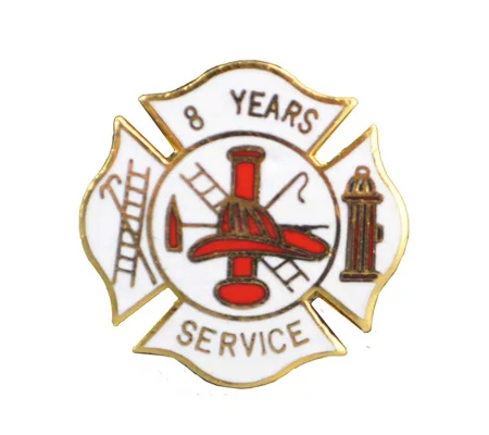 Insignia Tac Pin Fire Maltese Years Service 8