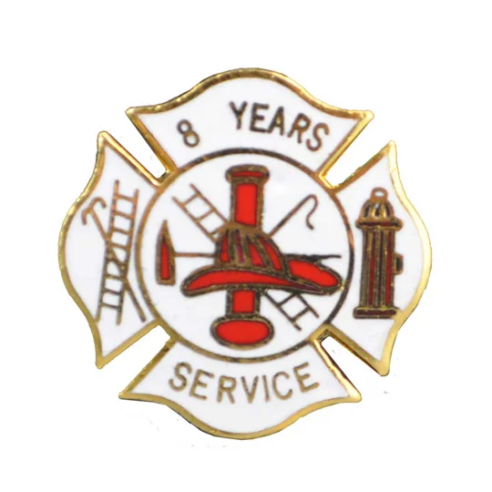 Insignia Tac Pin Fire Maltese Years Service 8