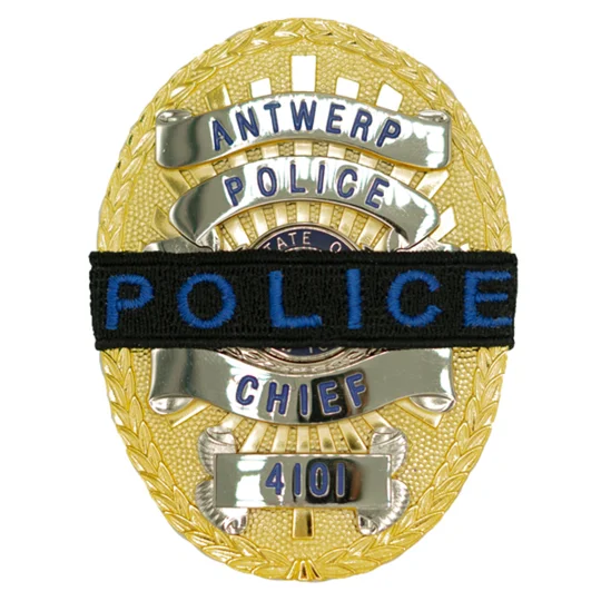 Mourning Band 1/2" Black with Police