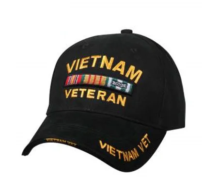 Deluxe Low Profile Cap Military Vietnam Veteran Black