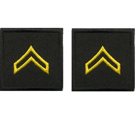 Corporal Embroidered Dark Gold on Black Pair