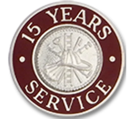 Collar Insignia Tac Pin Red Years Service 15