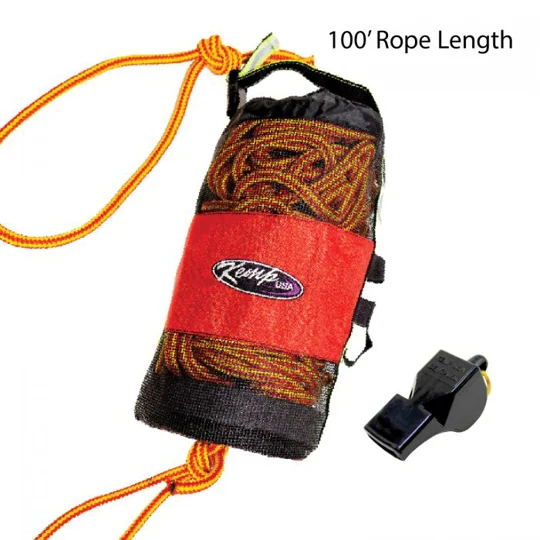Rescue Throw Bag With 3/8" Yellow Rope & Safety Whistle 100 Foot