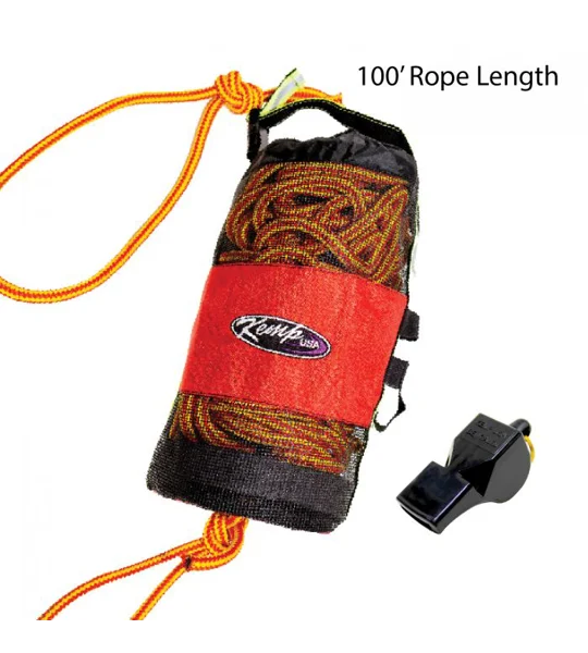 Rescue Throw Bag With 3/8" Yellow Rope & Safety Whistle 100 Foot