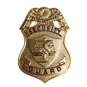 Security Guard Shield Badge Lion with Scales Gold Sergeant