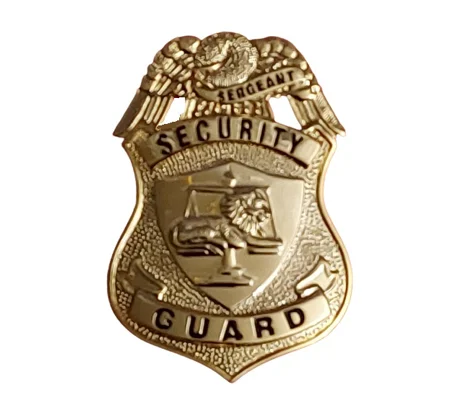 Security Guard Shield Badge Lion with Scales Gold Sergeant