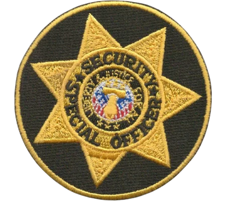 Star Badge Patch Special Security Officer Gold - Black Round