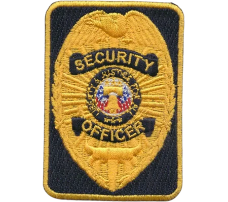 Chest Badge Security Officer Rectangle Shield Gold / Black