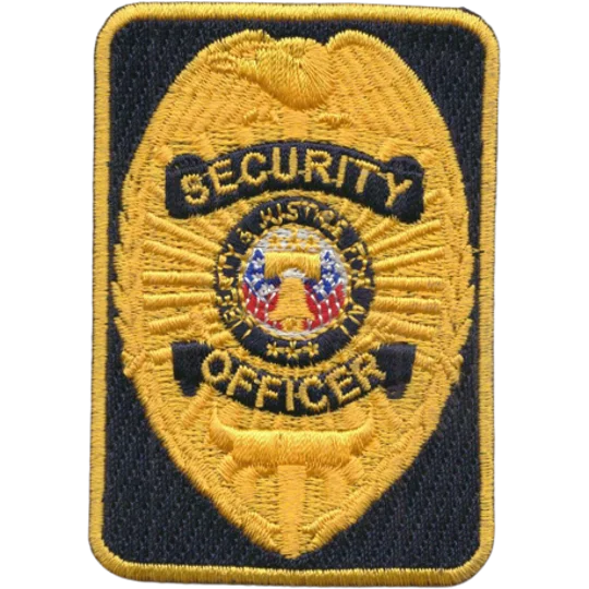 Chest Badge Security Officer Rectangle Shield Gold / Navy