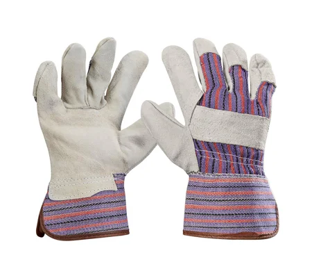 Split Leather Work Gloves Cotton Back