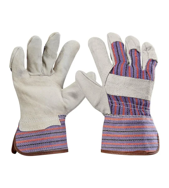 Split Leather Work Gloves Cotton Back