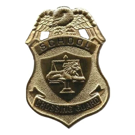 School Crossing Guard Breast Badge Gold