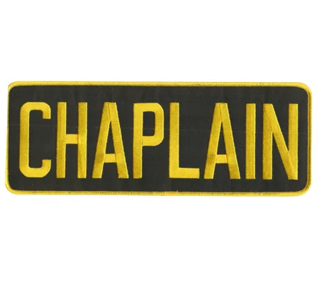Chaplain Priest Back Patch Gold on Black