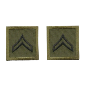 Corporal Embroidered Black on Olive Drab Pair Open