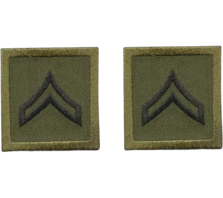 Corporal Embroidered Black on Olive Drab Pair Open