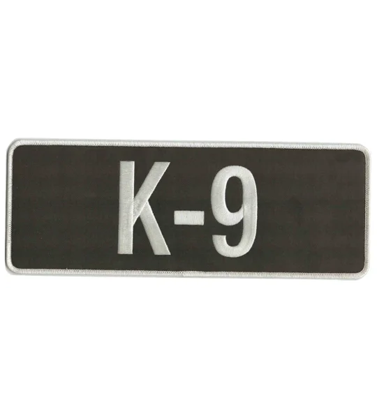 K-9 Dog Back Patch Large 4 x 11 White on Black