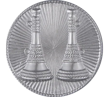 Hat Pin Bugles Disc 2 Bugle Side by Side Silver Captain Screw Post