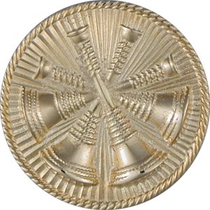 Hat Pin Bugles Disc 4 Bugle Deputy Chief Gold Screw Post