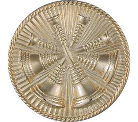 Hat Pin Bugles Disc 4 Bugle Deputy Chief Gold Screw Post