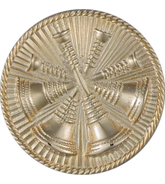 Hat Pin Bugles Disc 4 Bugle Deputy Chief Gold Screw Post