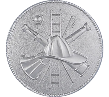 Fire Scramble Disc Hat Pin Screw Post Insignia Silver Class A