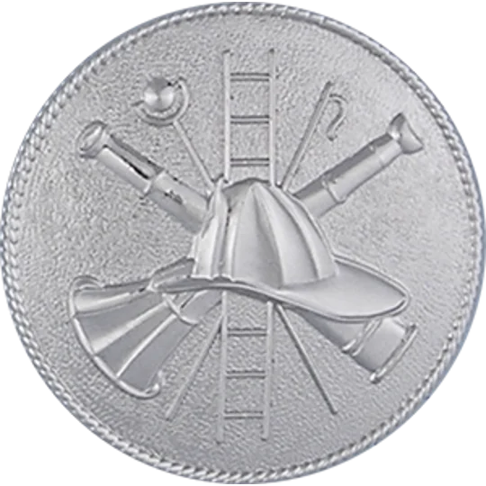 Fire Scramble Disc Hat Pin Screw Post Insignia Silver Class A