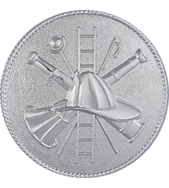 Fire Scramble Disc Hat Pin Screw Post Insignia Silver Class A