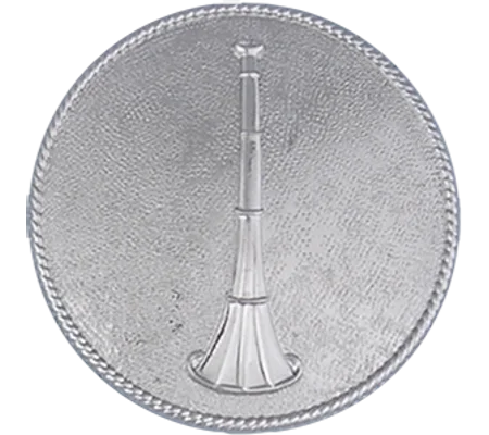 Hat Pin Bugles Disc 1 Bugle Silver Lieutenant Screw Post Smooth