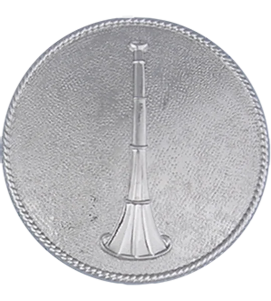 Hat Pin Bugles Disc 1 Bugle Silver Lieutenant Screw Post Smooth
