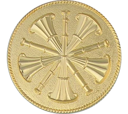 Hat Pin Bugles Disc 5 Bugles Chief Gold Screw Post Smooth
