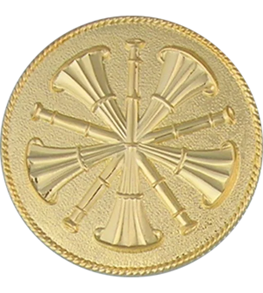 Hat Pin Bugles Disc 5 Bugles Chief Gold Screw Post Smooth