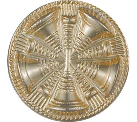 Hat Pin Bugles Disc 5 Bugles Chief Gold Screw Post
