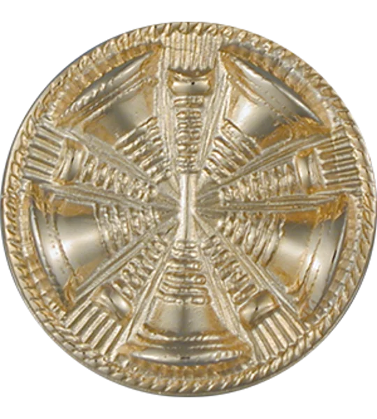 Hat Pin Bugles Disc 5 Bugles Chief Gold Screw Post
