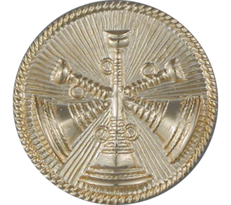 Hat Pin Bugles Disc 3 Bugle Battalion Chief Assistant Gold Screw Post