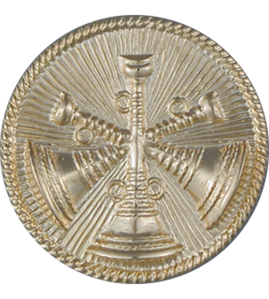 Hat Pin Bugles Disc 3 Bugle Battalion Chief Assistant Gold Screw Post